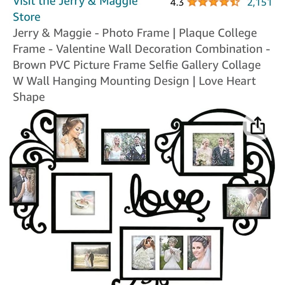 Heart shaped picture frame, still in the box, I ordered 2 by accident